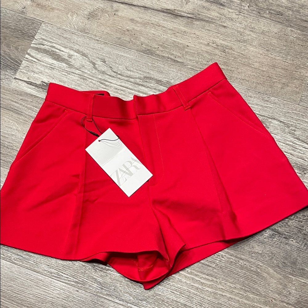 Zara Women's Bold Red mini Shorts